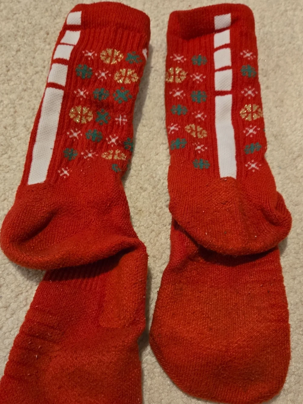 Nike Elite Dri-FIT Christmas Pattern Athletic Crewneck Socks Adult Large